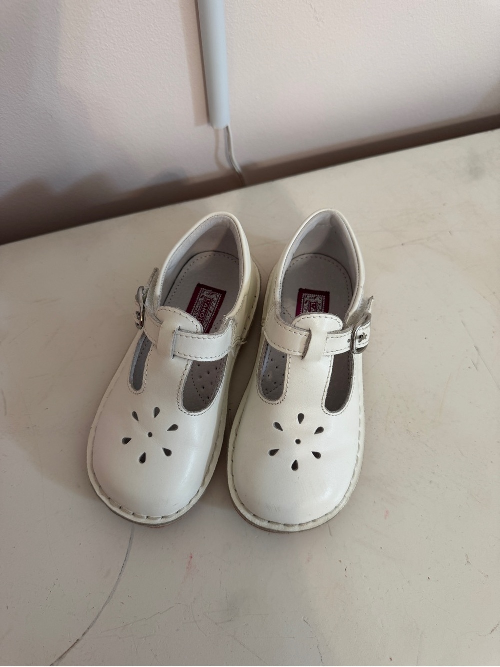 L’Amour Joy Classic White T-Strap Mary Jane Girls Shoes